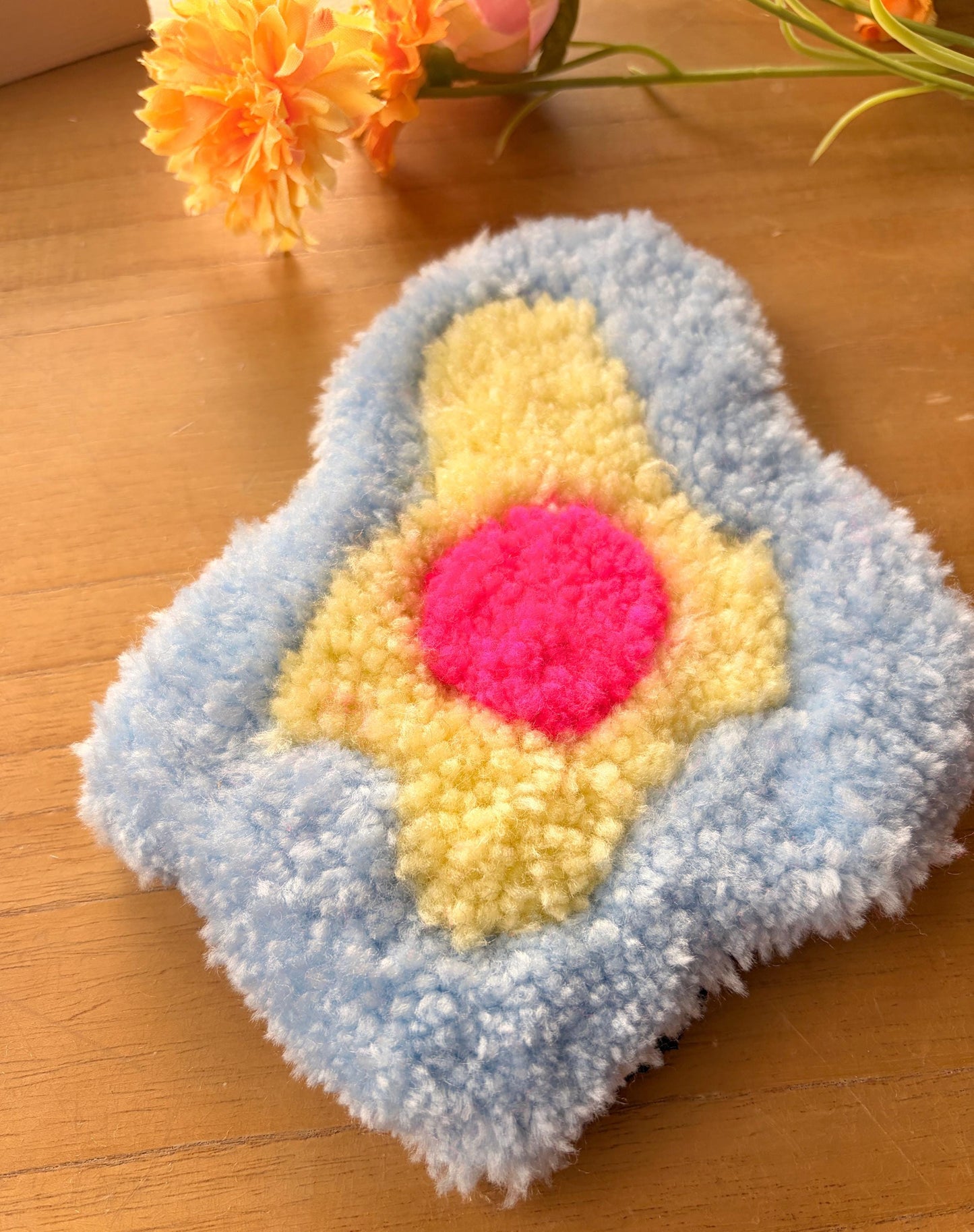 Tricolor Amoeba Coaster Rug