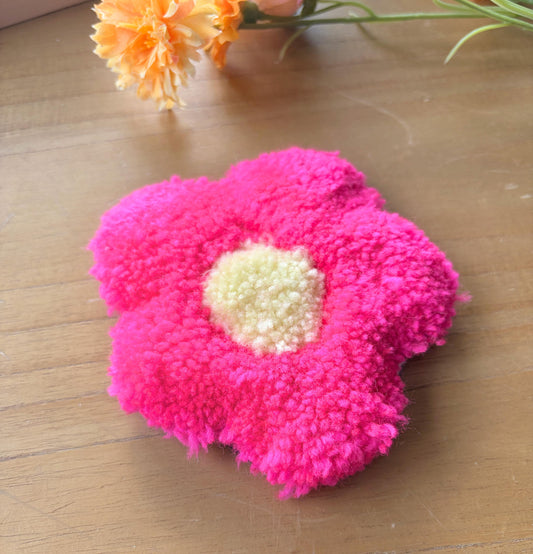 Pink Flower Coaster Rug