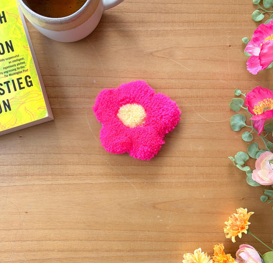 Pink Flower Coaster Rug