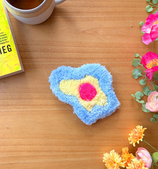 Tricolor Amoeba Coaster Rug