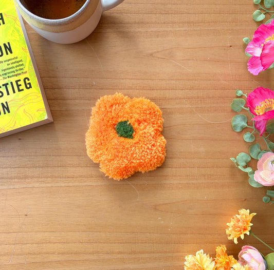 Orange Flower Coaster Rug