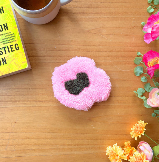 Pink & Green Amoeba Coaster Rug