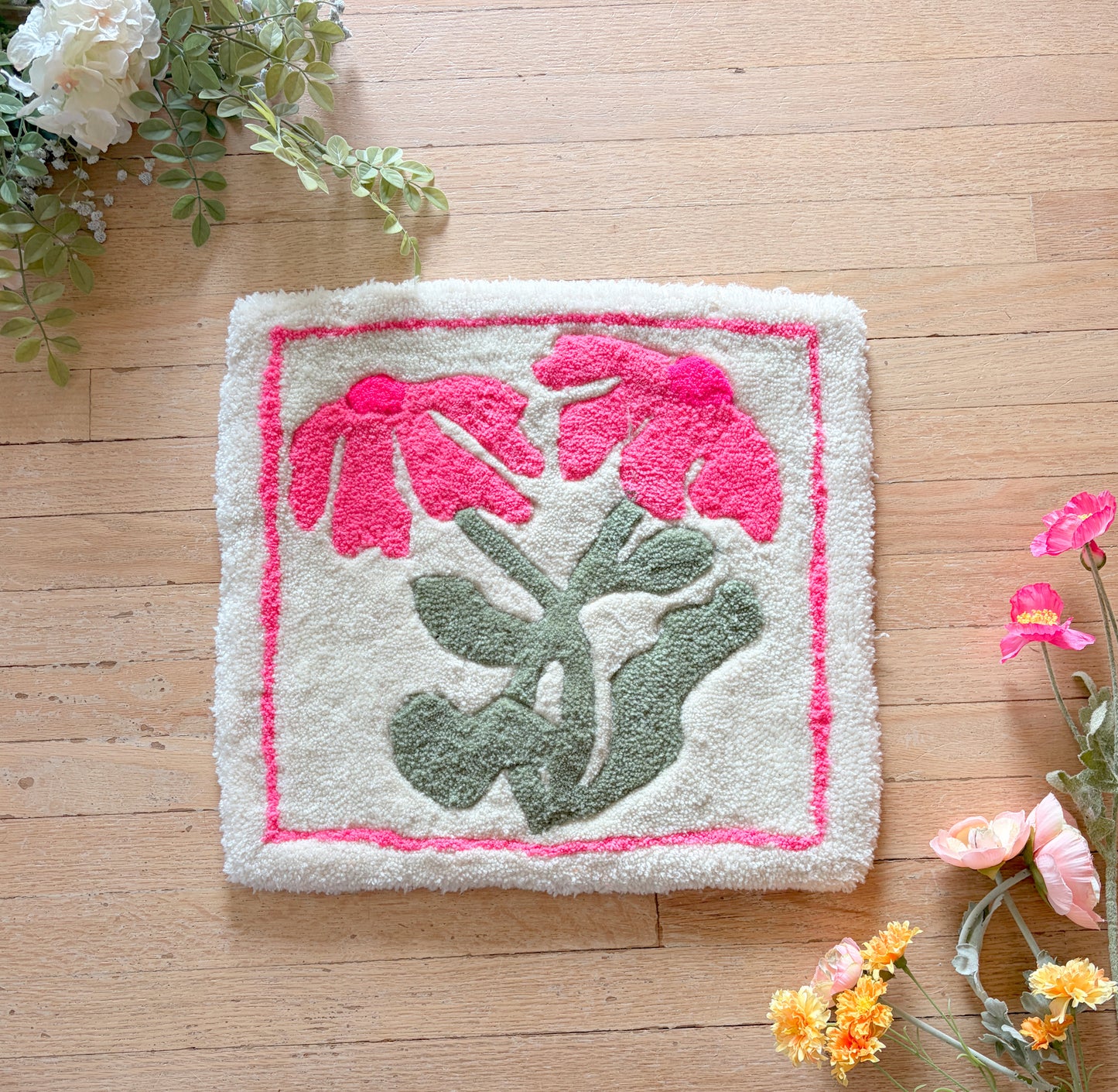 Pink Flower Rug